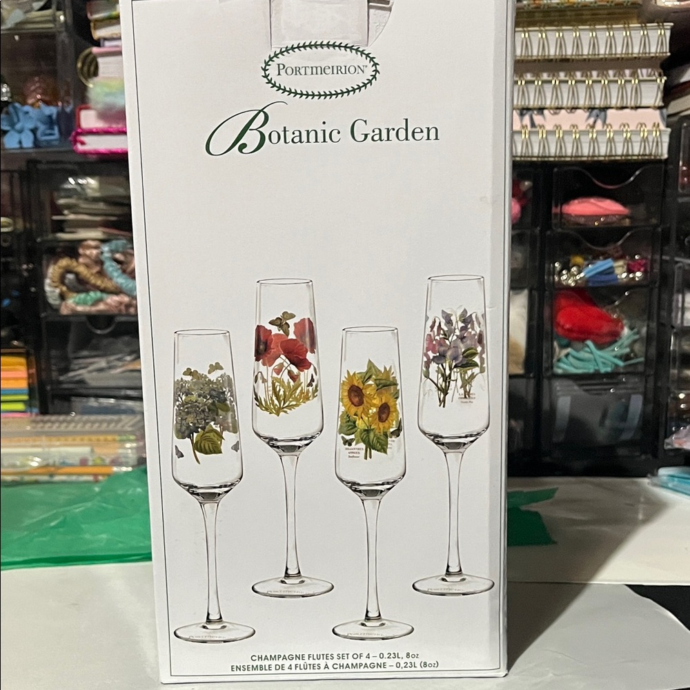 Portmeirion Botanic Garden Floral Champagne Flutes